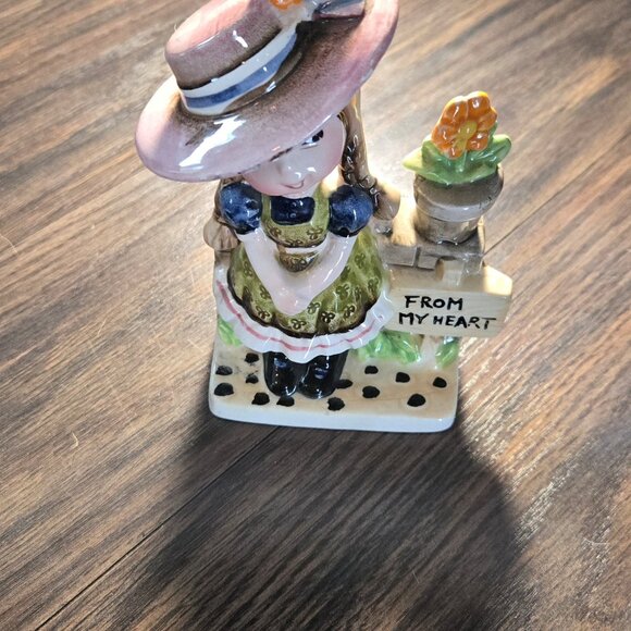Vintage LEFTON Hand-Painted Ceramic "Holly Twenty" Figurine FROM MY HEART - Picture 4 of 12